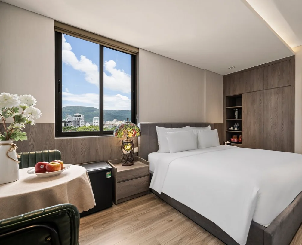 Phòng nghỉ Taishi Hotel & Apartment Đà Nẵng, nội thất gỗ Tâm Quang Minh