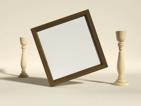Illustrative image: dark wood frame
