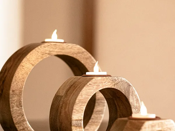 Illustrative image: wooden candle holders
