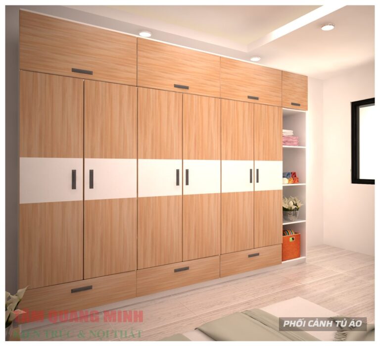 Phối cảnh thiết kế tủ áo gỗ – Tâm Quang Minh