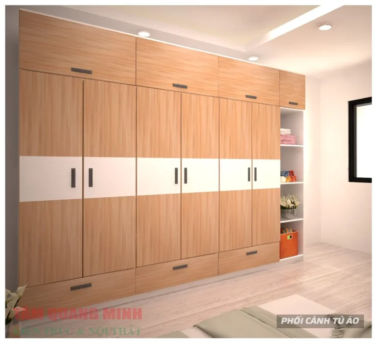 Phối cảnh thiết kế tủ áo gỗ – Tâm Quang Minh